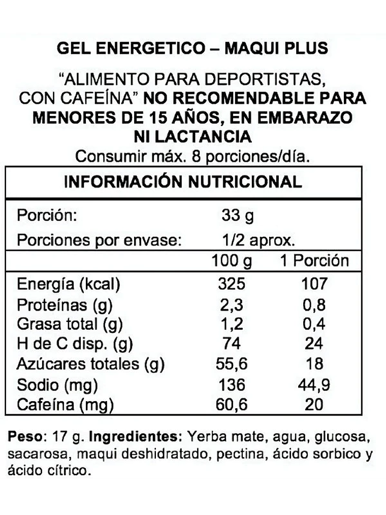Gel Energizante Wildmate  Plus Maqui 4