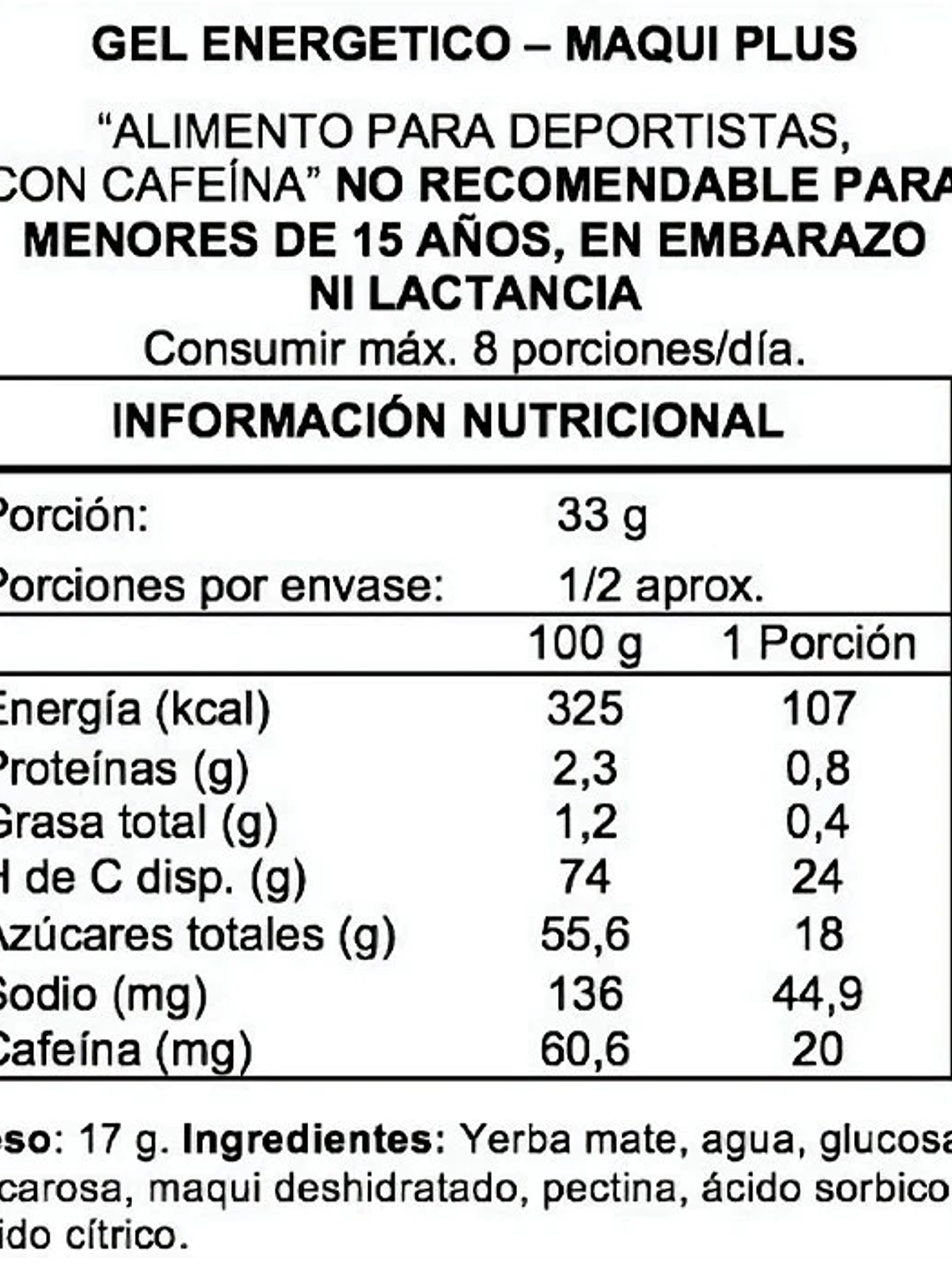Gel Energizante Wildmate  Plus Maqui 4