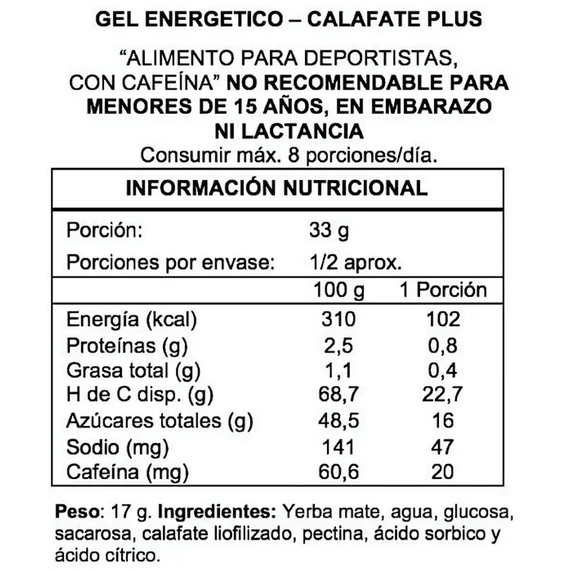 Gel Energizante Wildmate  Plus Calafate 3