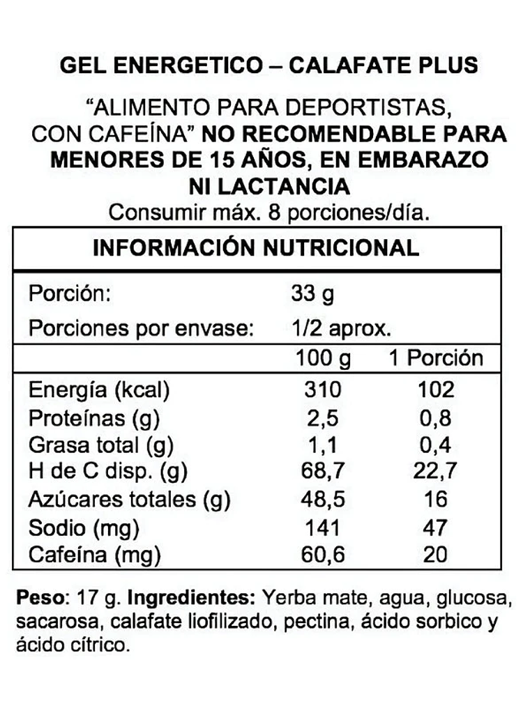 Gel Energizante Wildmate  Plus Calafate 3
