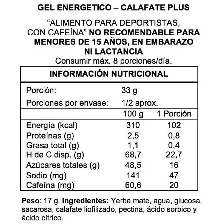 Gel Energizante Wildmate  Plus Calafate 3