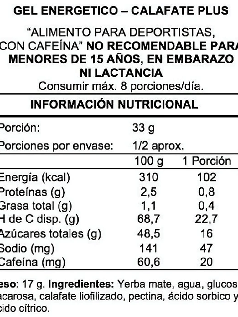 Gel Energizante Wildmate  Plus Calafate 3