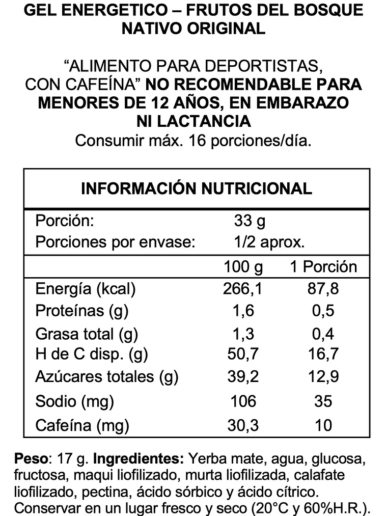 Gel Energizante Wildmate  Original Frutos del Bosque 2