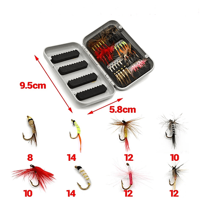 Kit de Señuelos de Pesca Mosca 40 Piezas