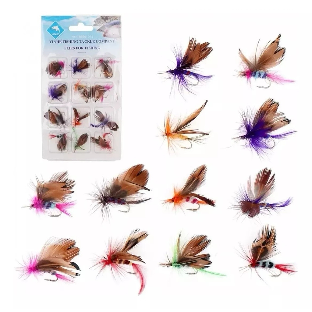 Kit 12 Señuelos de Pesca Tipo Mariposa