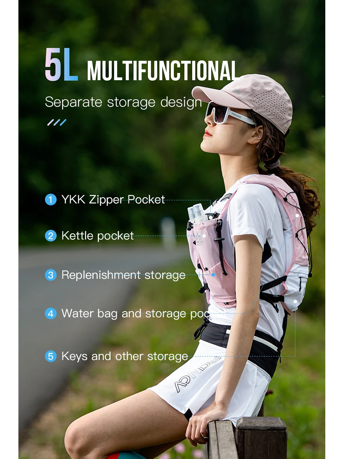 Chaleco de hidratación Aonijie 5L Unisex  5