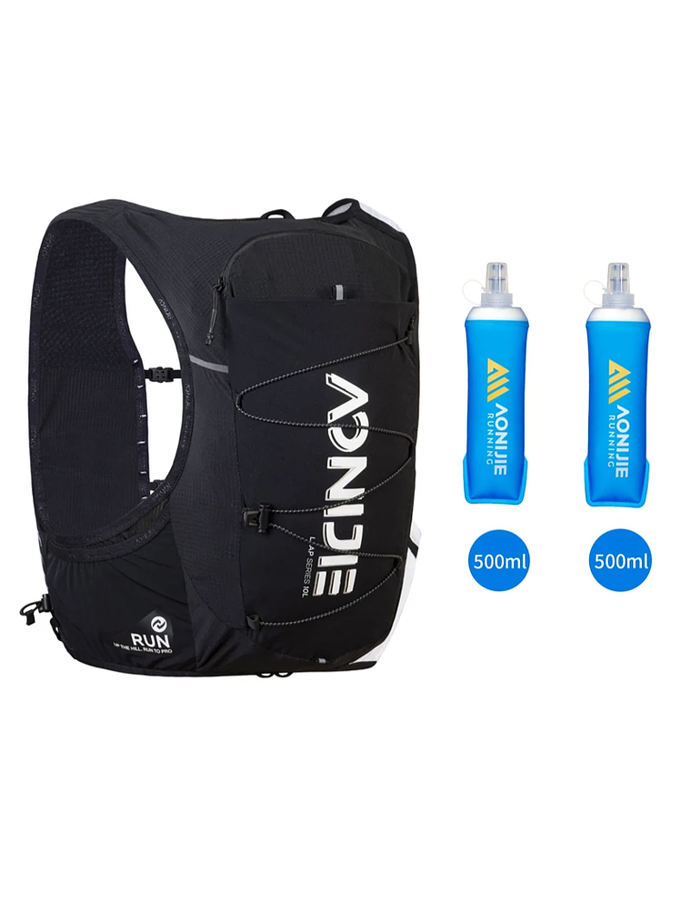 Pack Chaleco Hidratación 10 L + 2 botellas 500 ml. 1