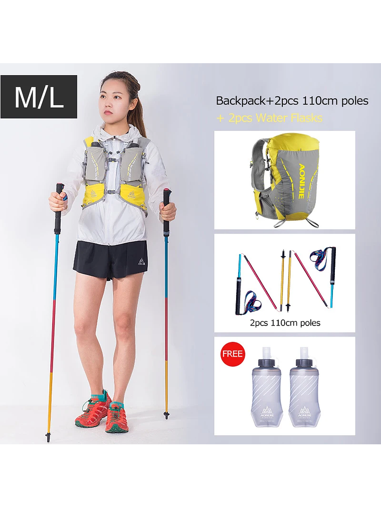 AONIJIE-mochila de hidratación C9104S para exteriores, chaleco Ultra de 18L, bolsa de agua suave, frasco para Trail Running Marathon Race 2