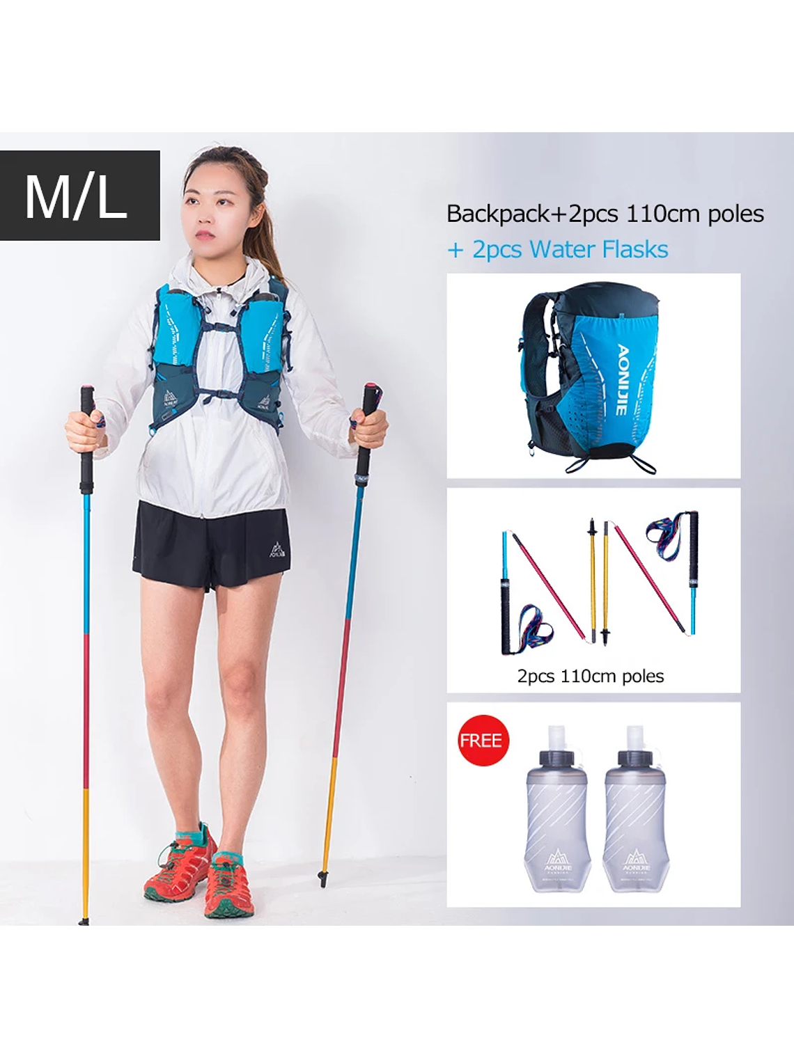 AONIJIE-mochila de hidratación C9104S para exteriores, chaleco Ultra de 18L, bolsa de agua suave, frasco para Trail Running Marathon Race 4
