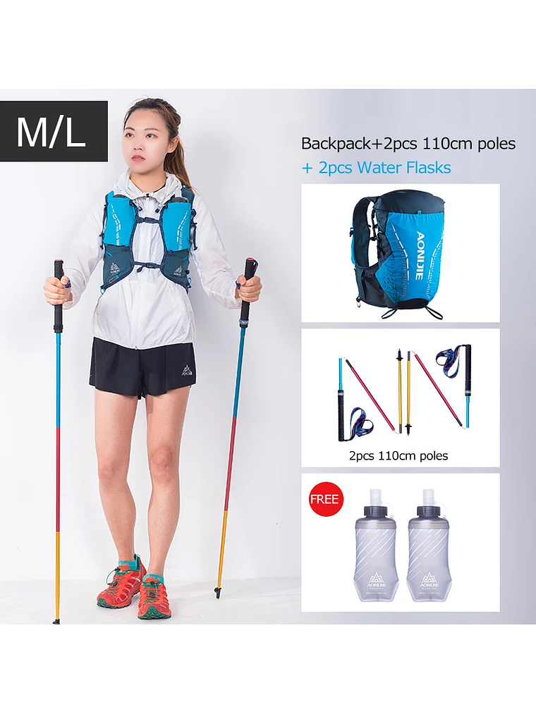 AONIJIE-mochila de hidratación C9104S para exteriores, chaleco Ultra de 18L, bolsa de agua suave, frasco para Trail Running Marathon Race 4