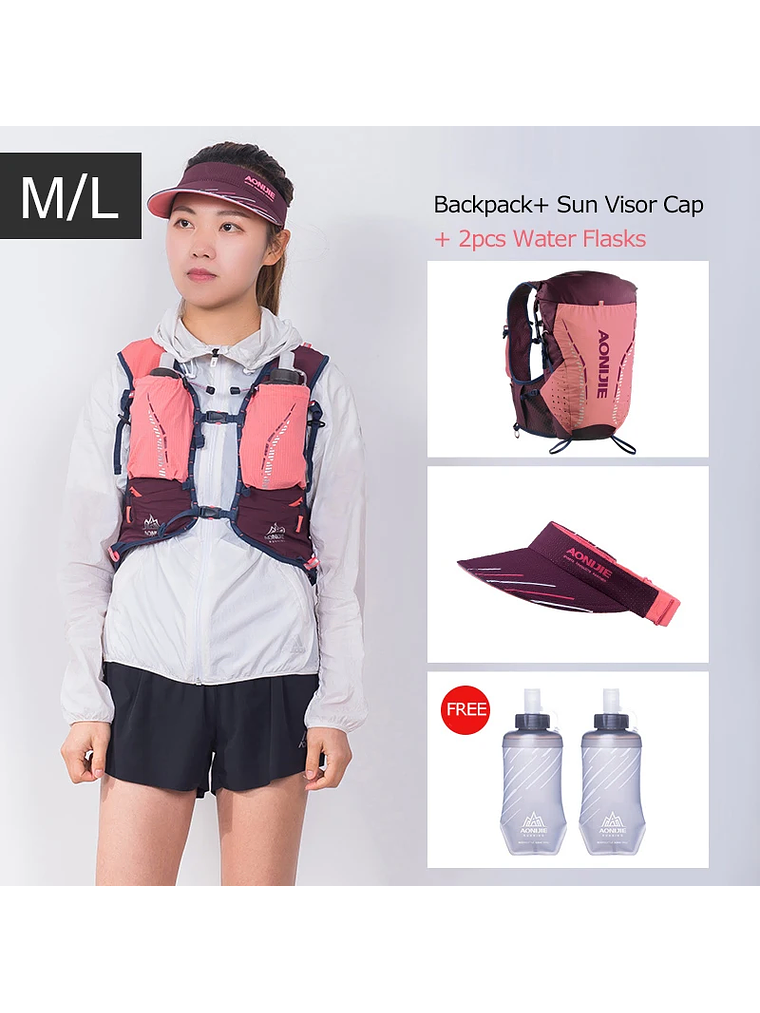 AONIJIE-mochila de hidratación C9104S para exteriores, chaleco Ultra de 18L, bolsa de agua suave, frasco para Trail Running Marathon Race 14
