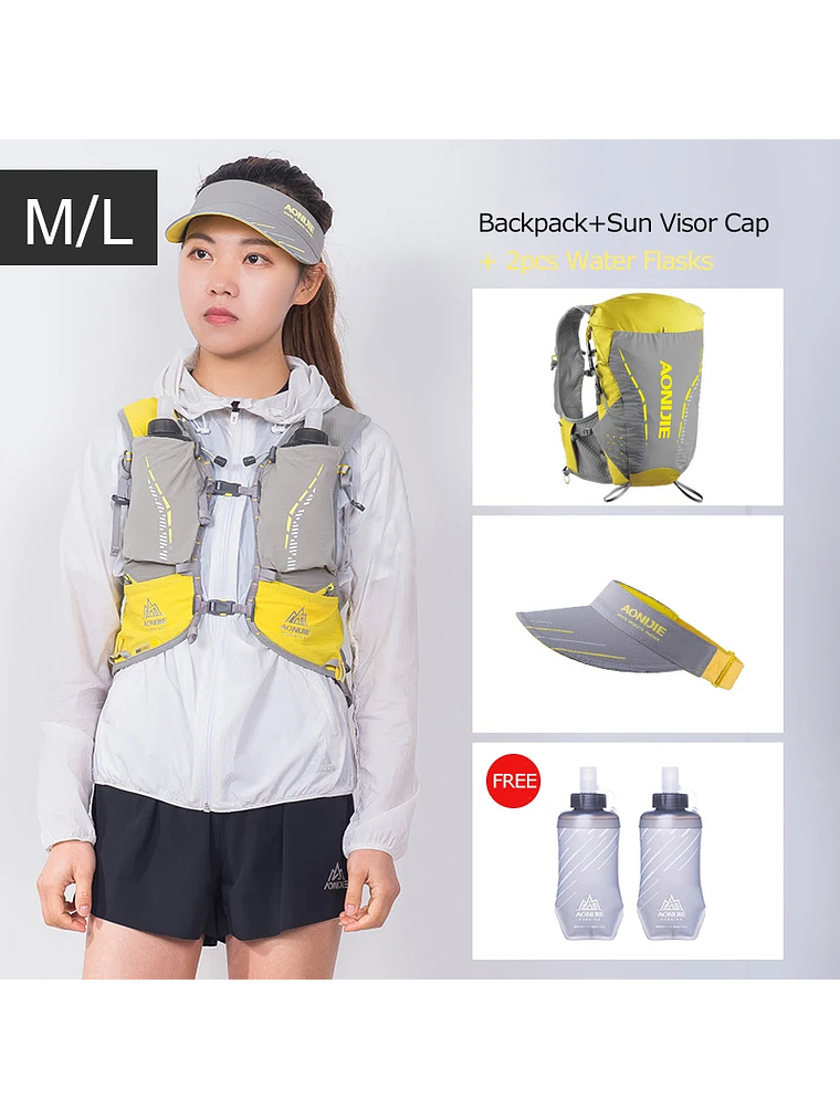 AONIJIE-mochila de hidratación C9104S para exteriores, chaleco Ultra de 18L, bolsa de agua suave, frasco para Trail Running Marathon Race 15