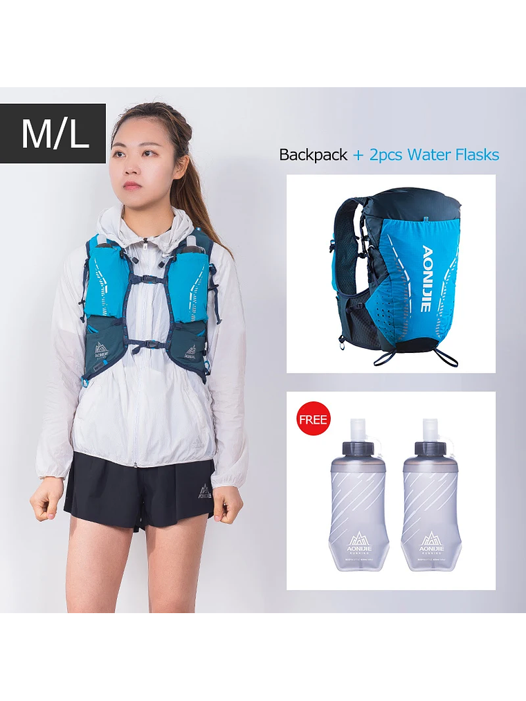 AONIJIE-mochila de hidratación C9104S para exteriores, chaleco Ultra de 18L, bolsa de agua suave, frasco para Trail Running Marathon Race 18