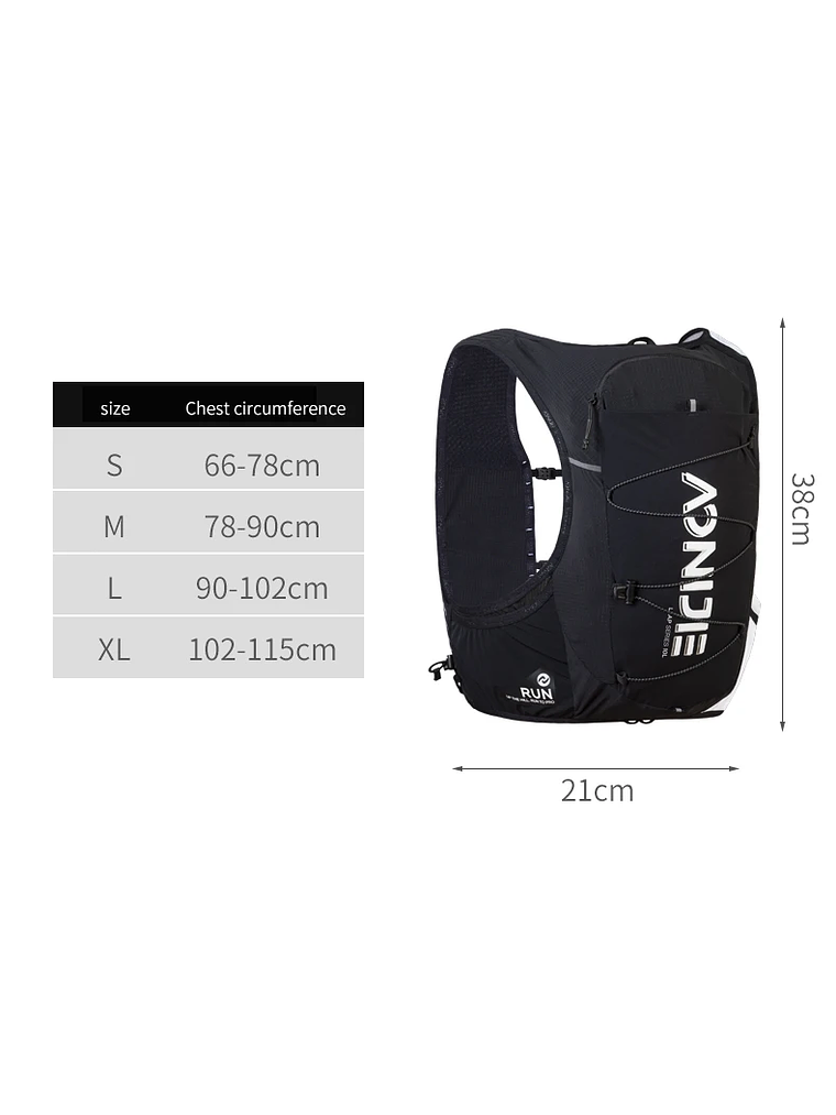 Pack Chaleco Hidratación 10 L + 2 botellas 500 ml. 6