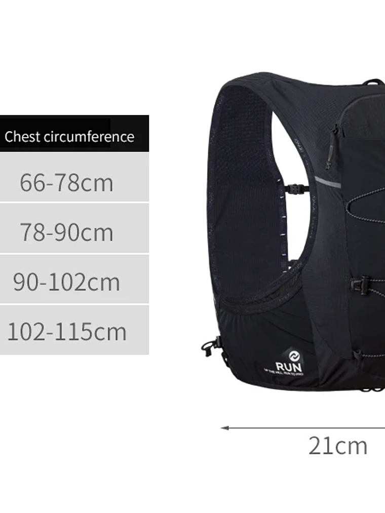 Pack Chaleco Hidratación 10 L + 2 botellas 500 ml. 6