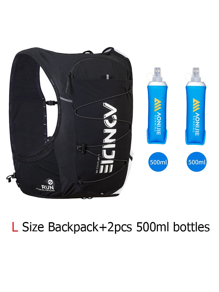 Pack Chaleco Hidratación 10 L + 2 botellas 500 ml. 2