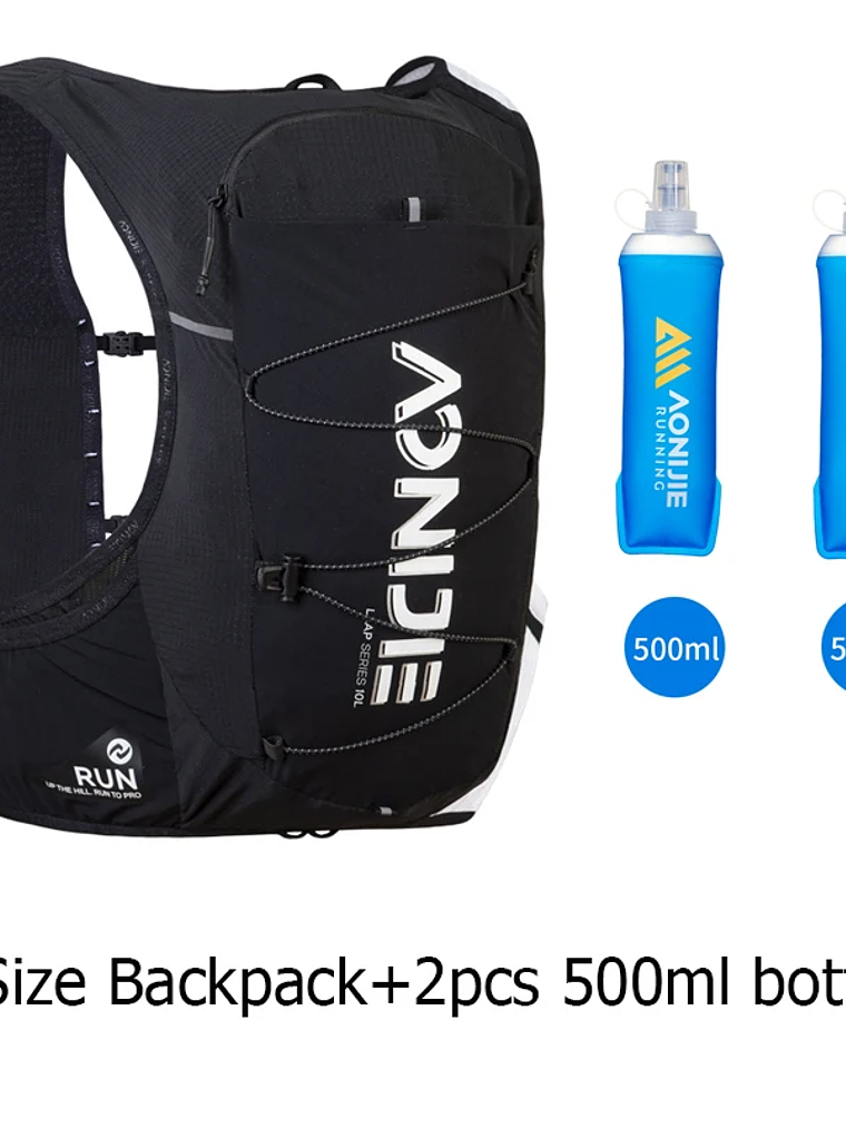 Pack Chaleco Hidratación 10 L + 2 botellas 500 ml. 2