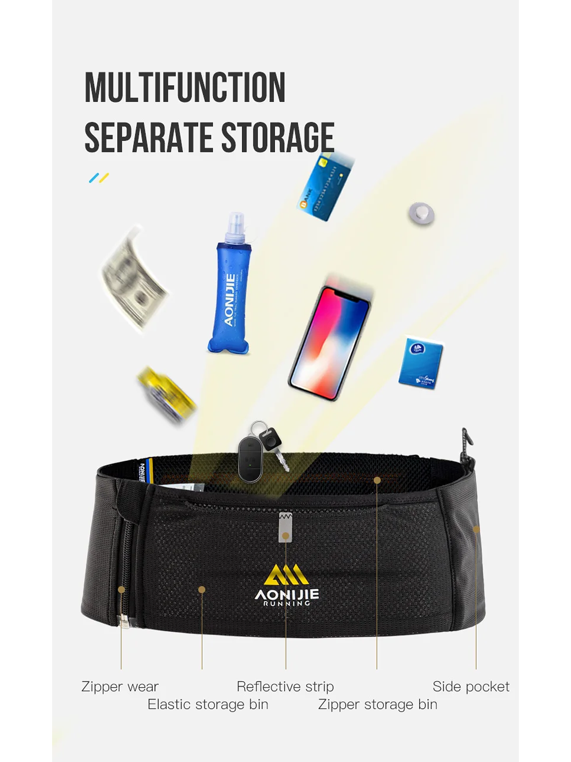 Riñonera Aonijie Cierre Lateral Black 6