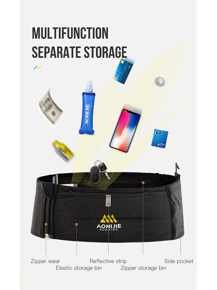 Riñonera Aonijie Cierre Lateral Black 6