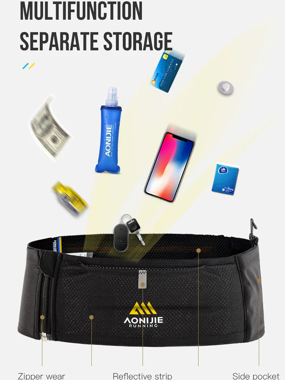 Riñonera Aonijie Cierre Lateral Black 6