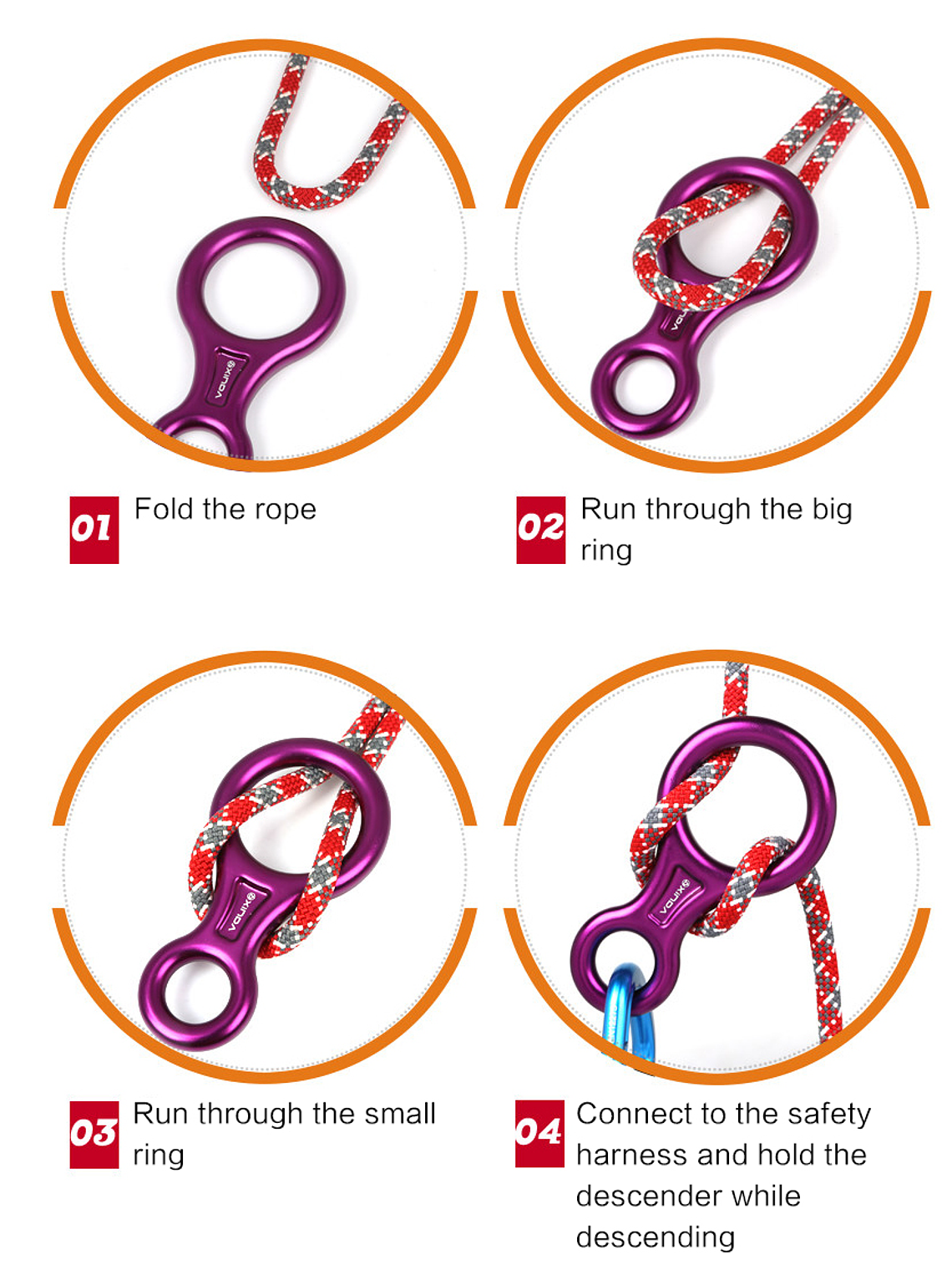 Descendedor / Asegurador Ocho Xinda 35 KN 7