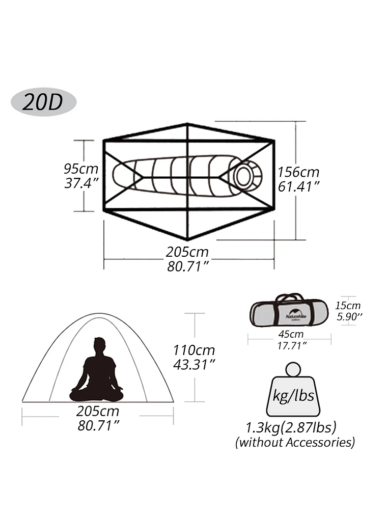 Carpa Naturehike Cycling 1 Ultralight  6