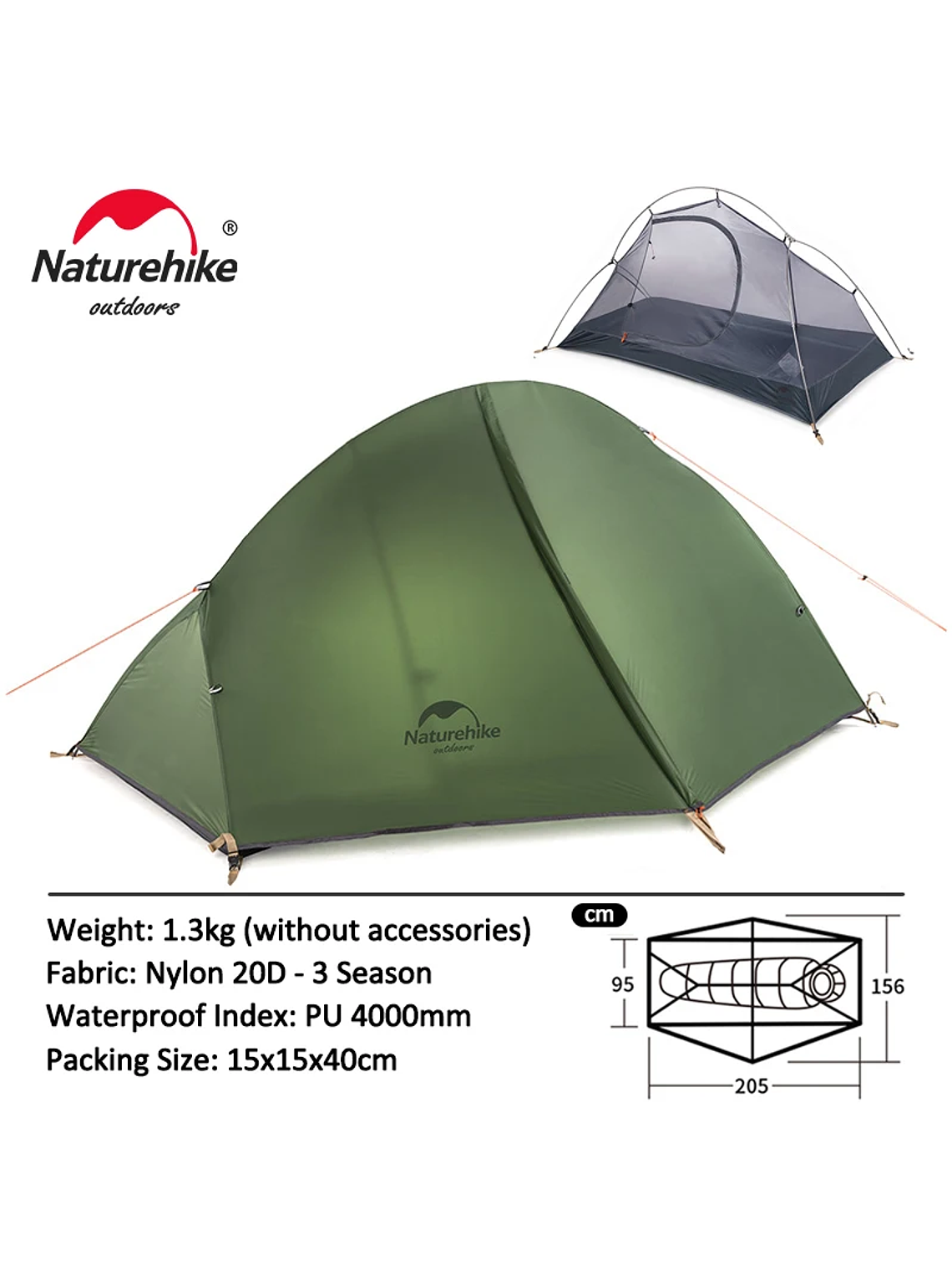 Carpa Naturehike Cycling 1 Ultralight  2