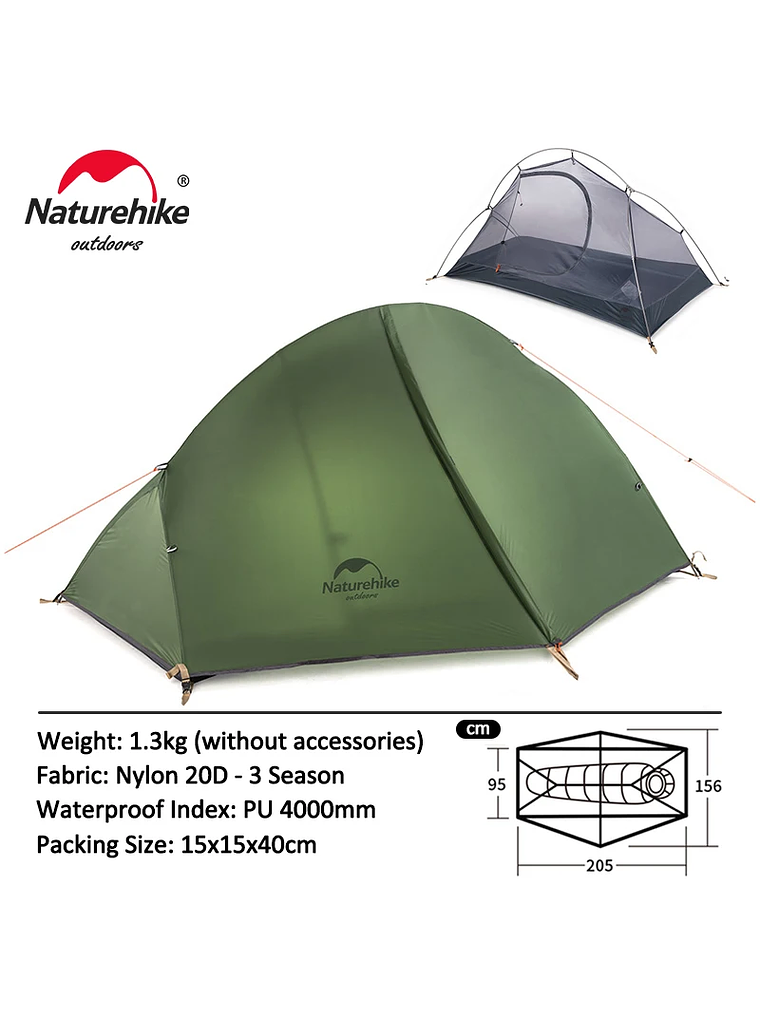 Carpa Naturehike Cycling 1 Ultralight  2