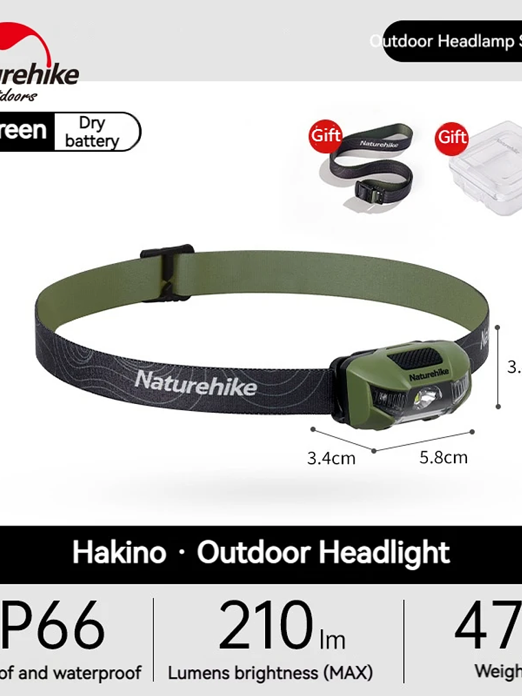 Linterna Frontal Naturehike Ultralight  9
