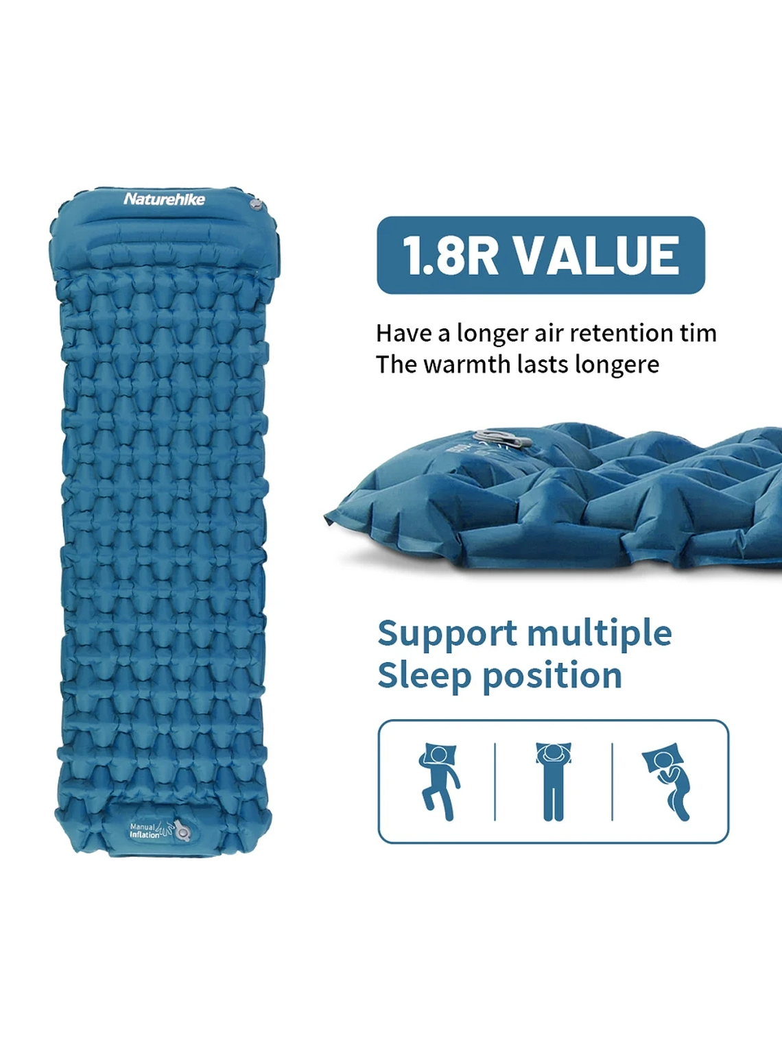 Colchoneta Inflable Naturehike Pressed Blue 6