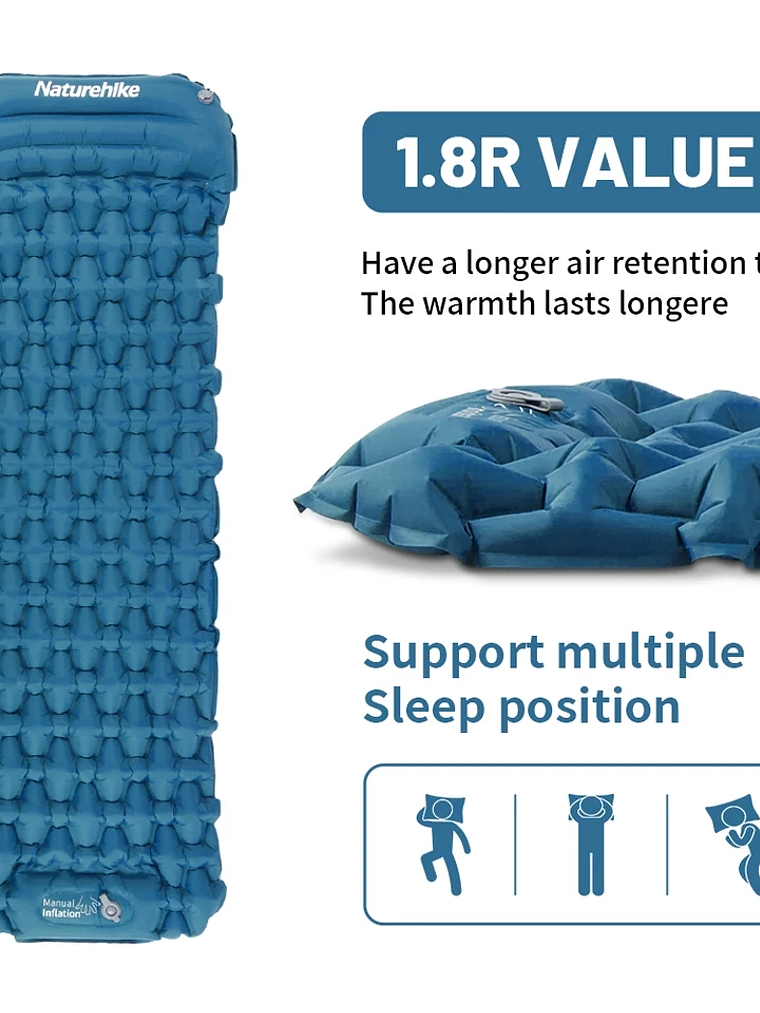 Colchoneta Inflable Naturehike Pressed Blue 6