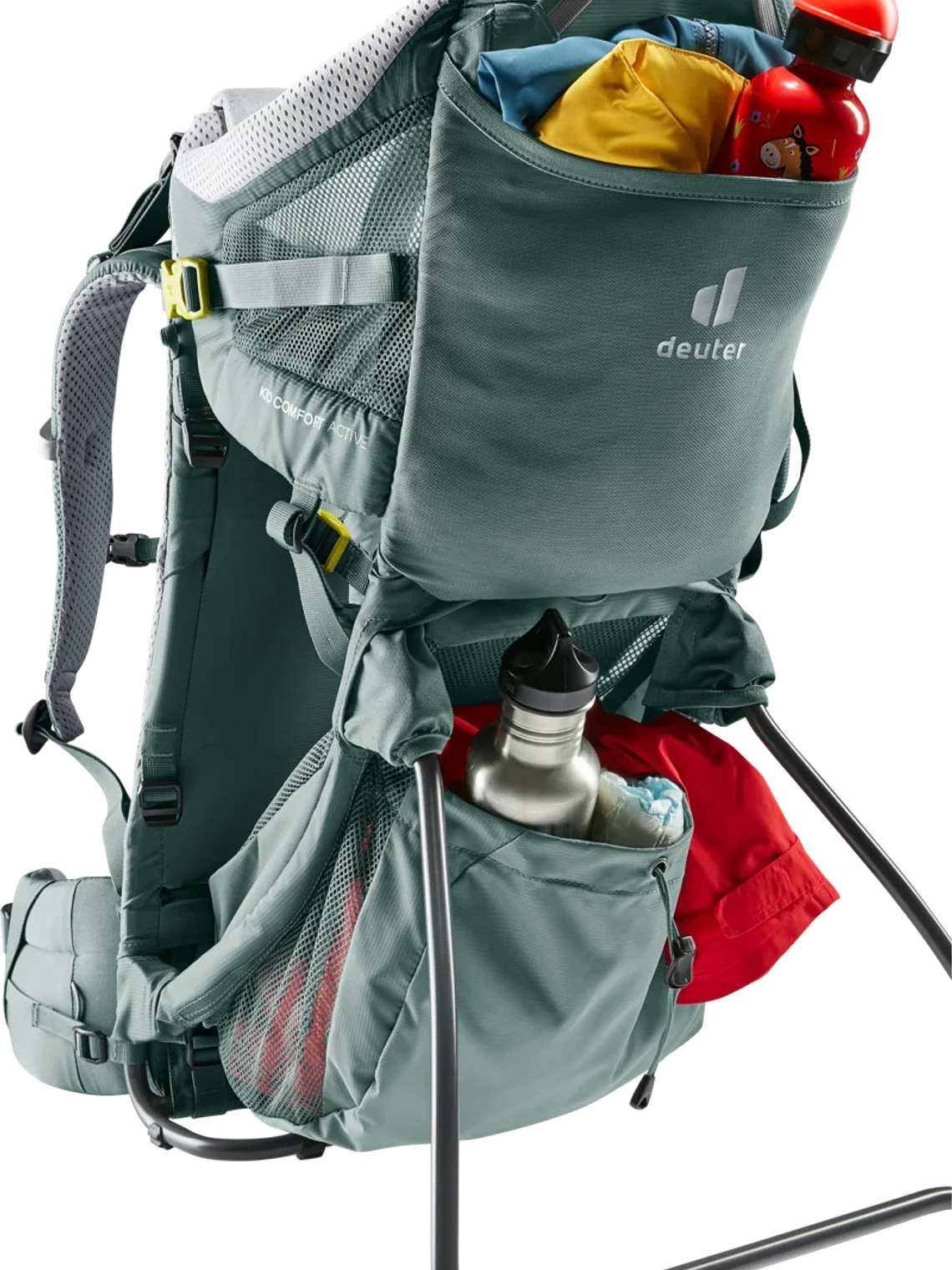 Mochila Porta Bebé Kid Comfort Active Teal + Techo  8