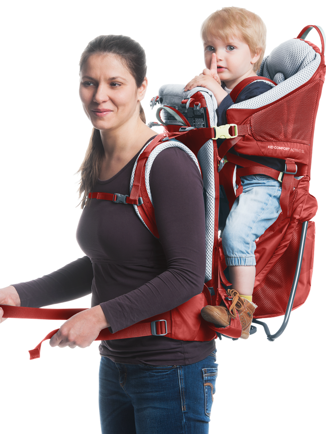 Mochila Porta Bebé Kid Comfort Active SL Currant + Techo 14
