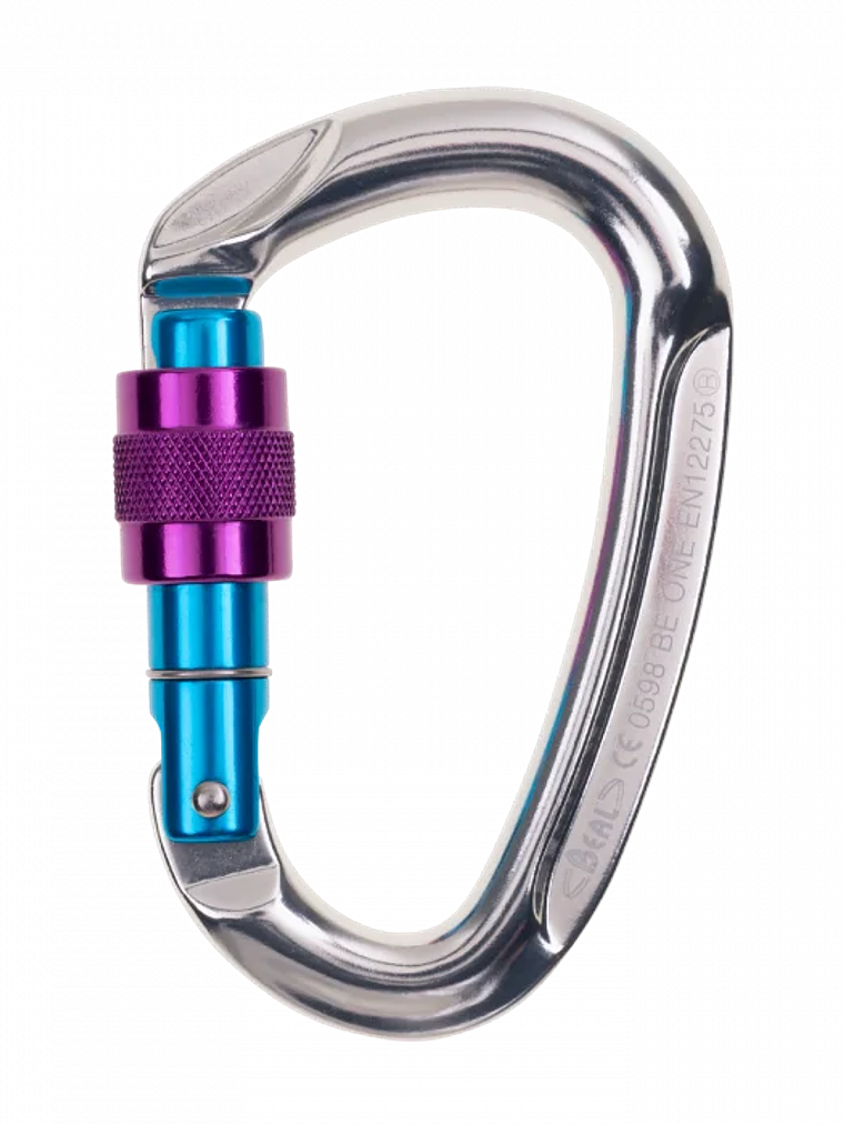 Mosquetón Aluminio Tipo H Rosca 24kN Be One Rosa  1