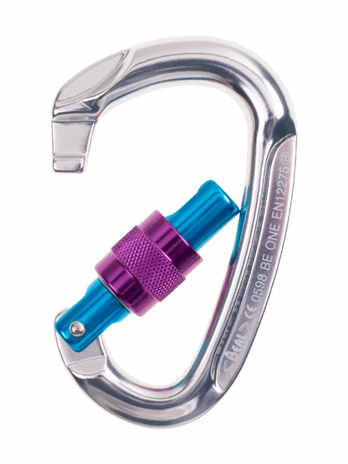 Mosquetón Aluminio Tipo H Rosca 24kN Be One Rosa  2