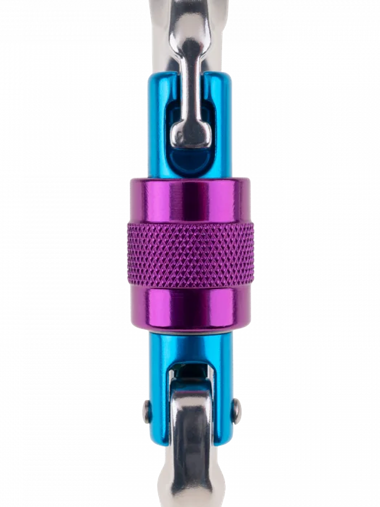 Mosquetón Aluminio Tipo H Rosca 24kN Be One Rosa  5