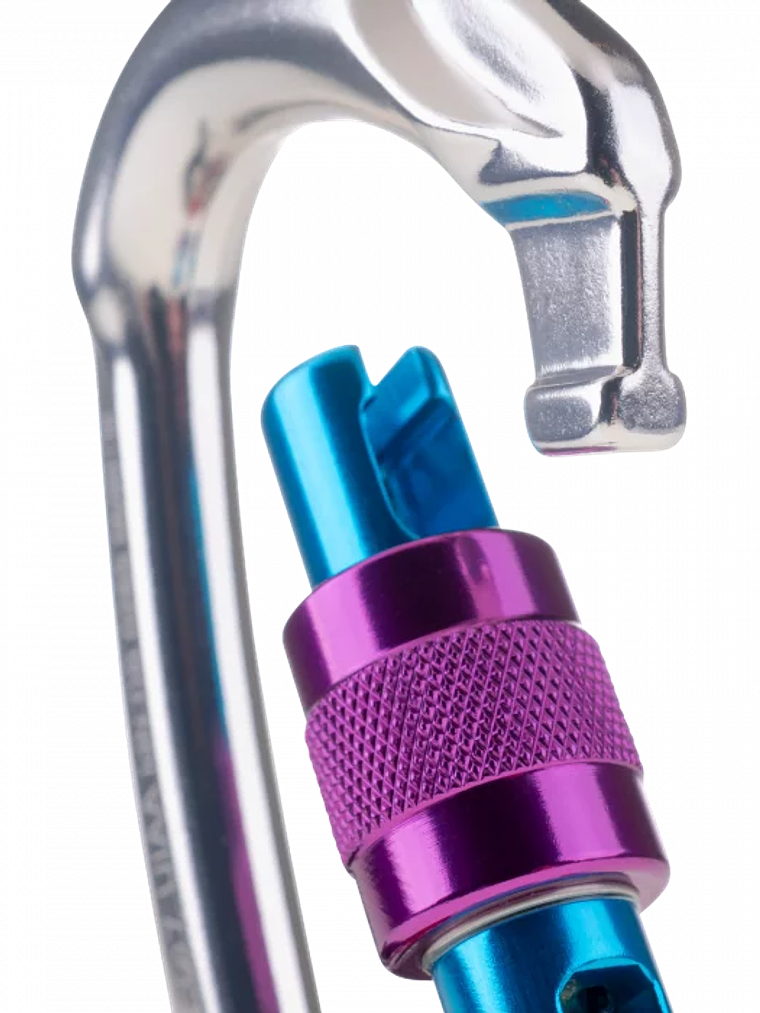 Mosquetón Aluminio Tipo H Rosca 24kN Be One Rosa  6