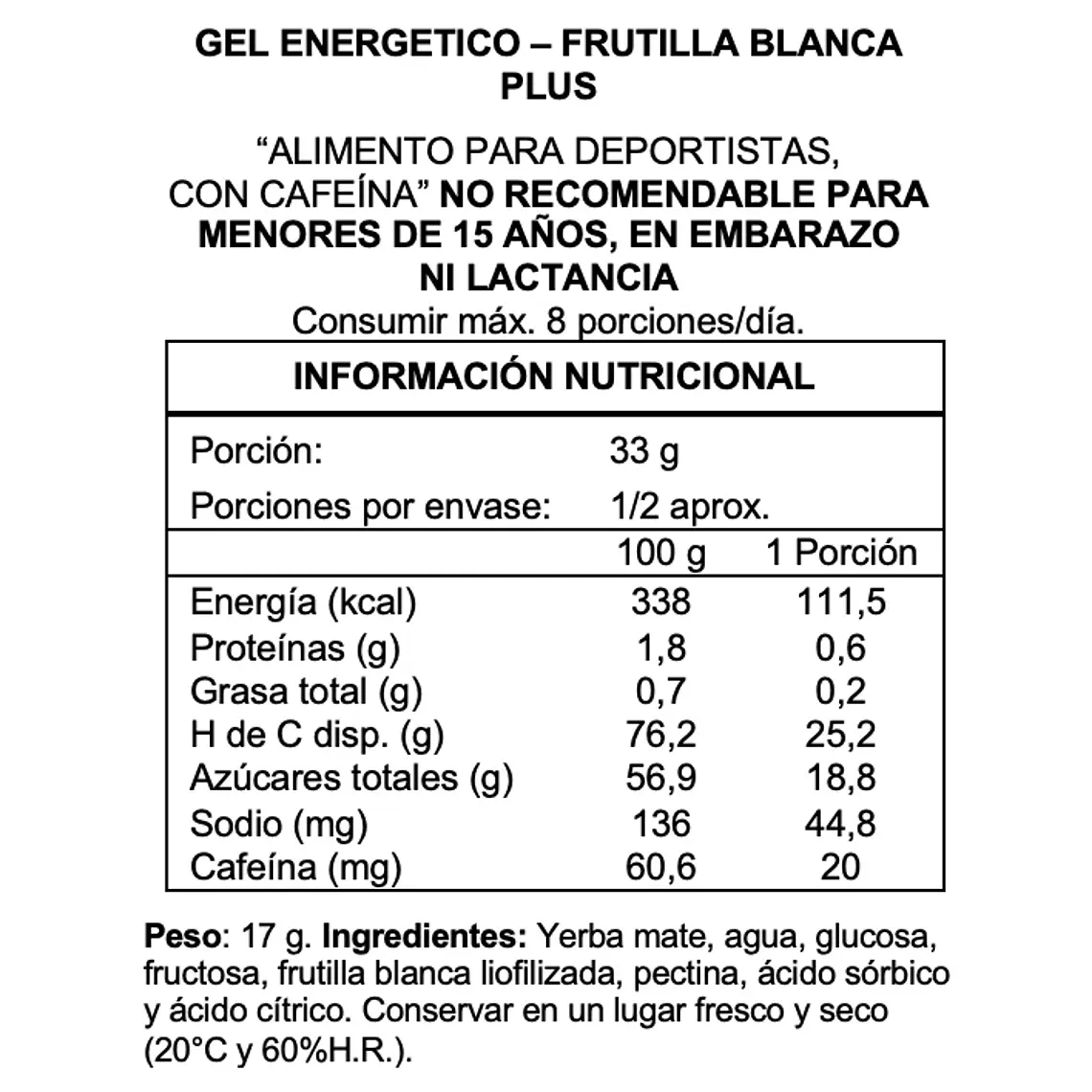 Gel Energizante Wildmate Plus Frutilla Blanca 2