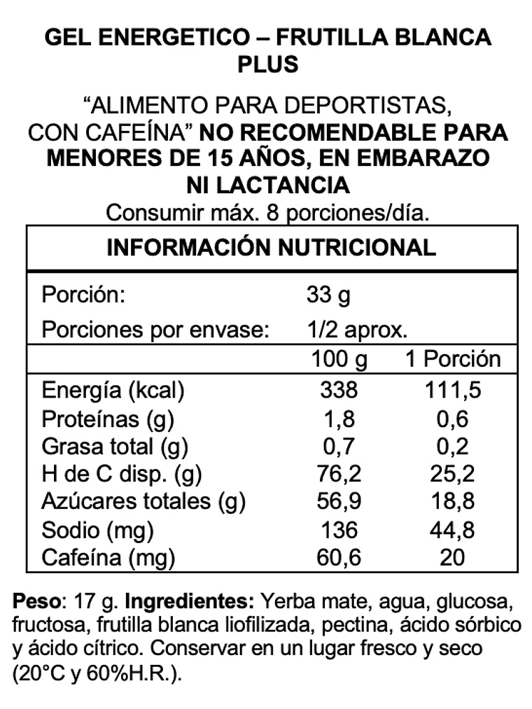 Gel Energizante Wildmate Plus Frutilla Blanca 2