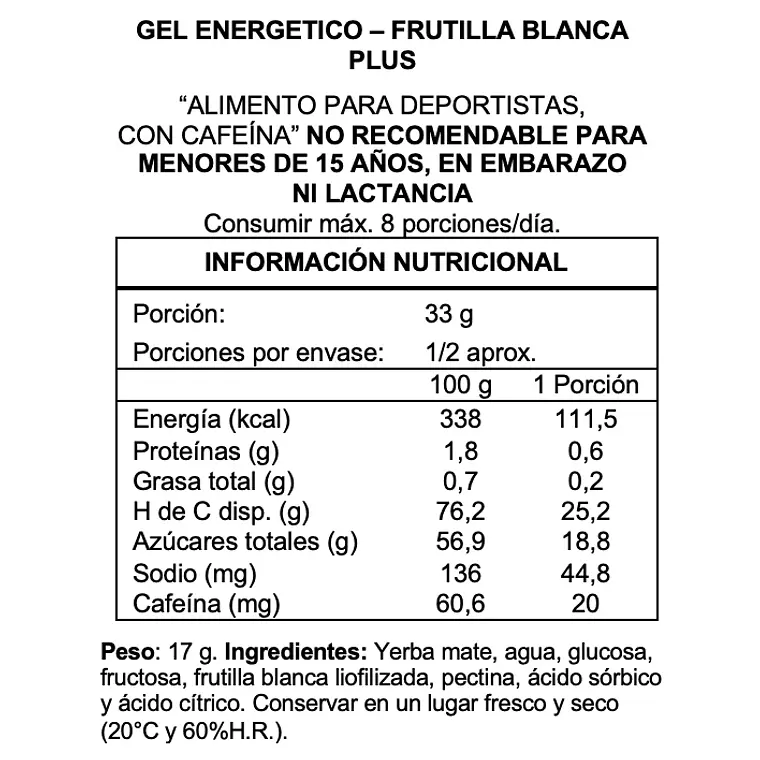 Gel Energizante Wildmate Plus Frutilla Blanca 2