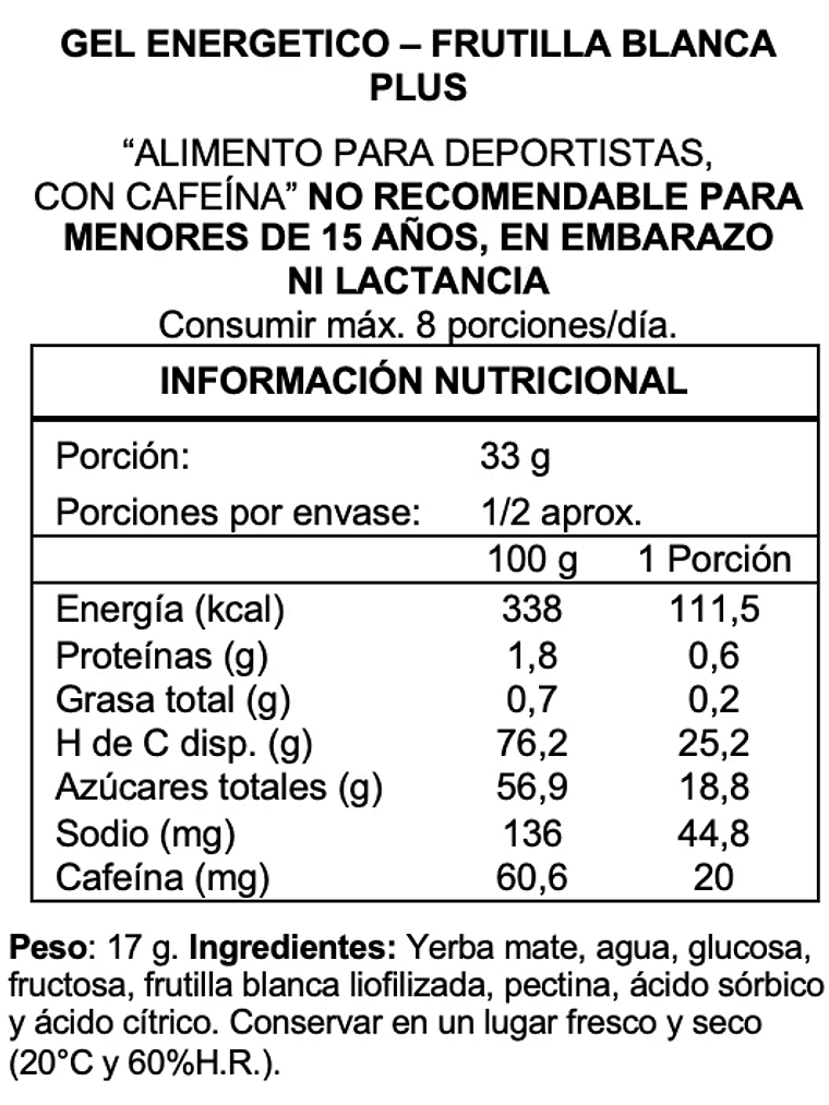 Gel Energizante Wildmate Plus Frutilla Blanca 2