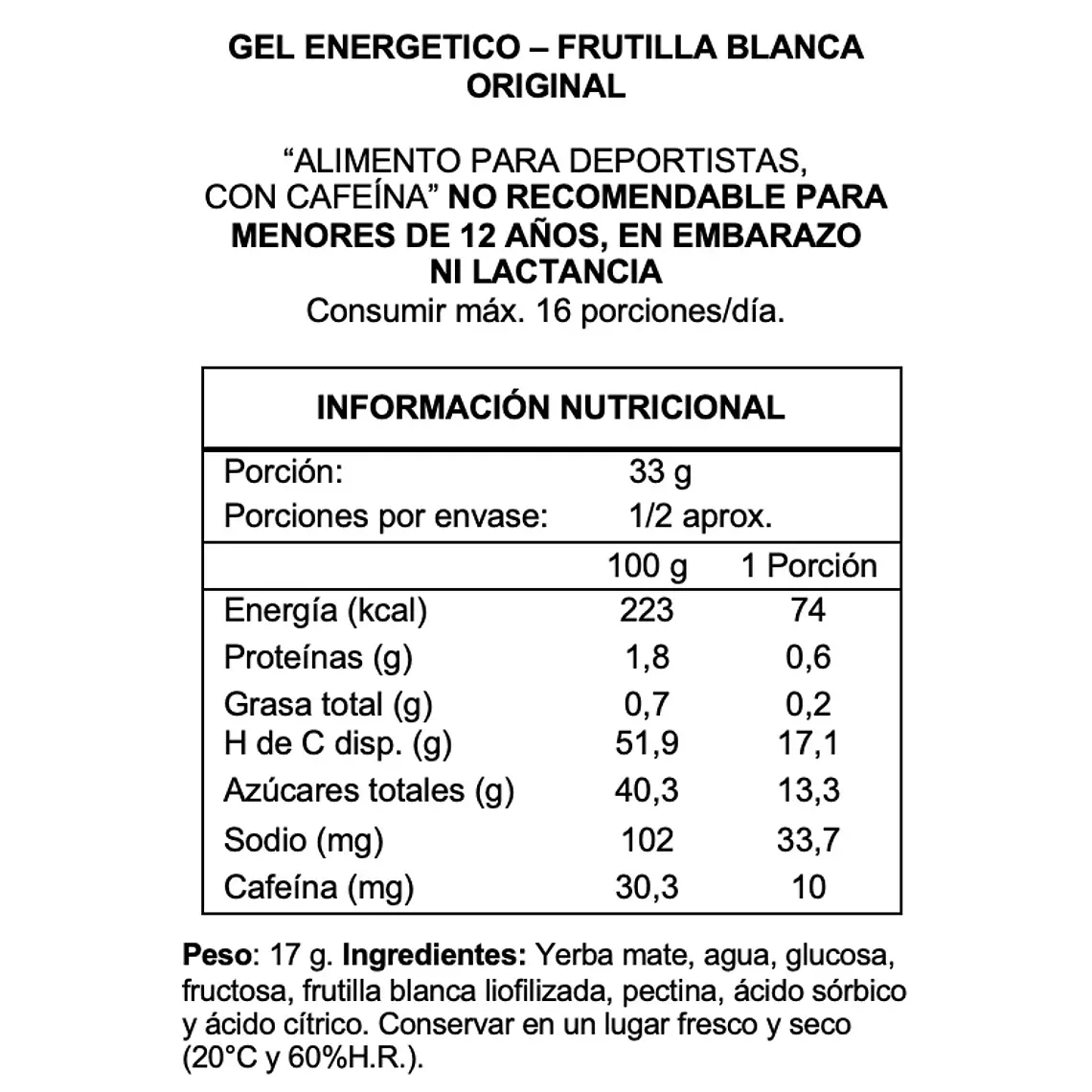 Gel Energizante Wildmate Original Frutilla Blanca 2