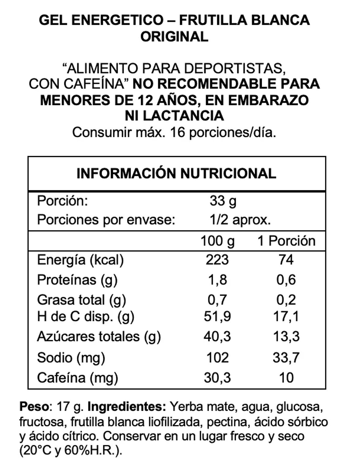 Gel Energizante Wildmate Original Frutilla Blanca 2