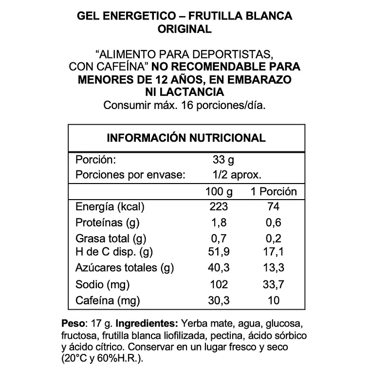 Gel Energizante Wildmate Original Frutilla Blanca 2