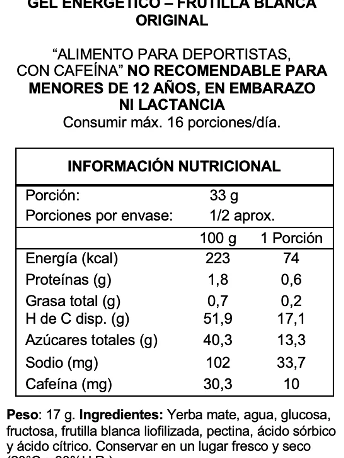 Gel Energizante Wildmate Original Frutilla Blanca 2
