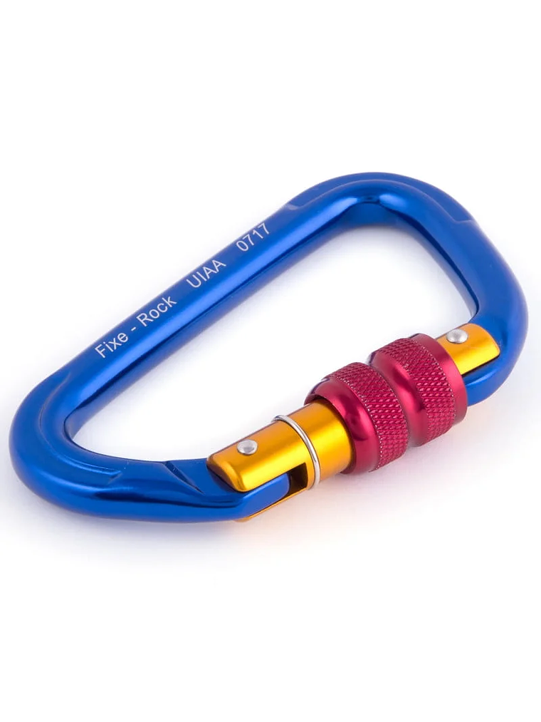 Mosquetón Aluminio Tipo D Rosca 23kN Rock-Fixe 2