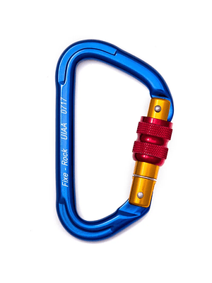 Mosquetón Aluminio Tipo D Rosca 23kN Rock