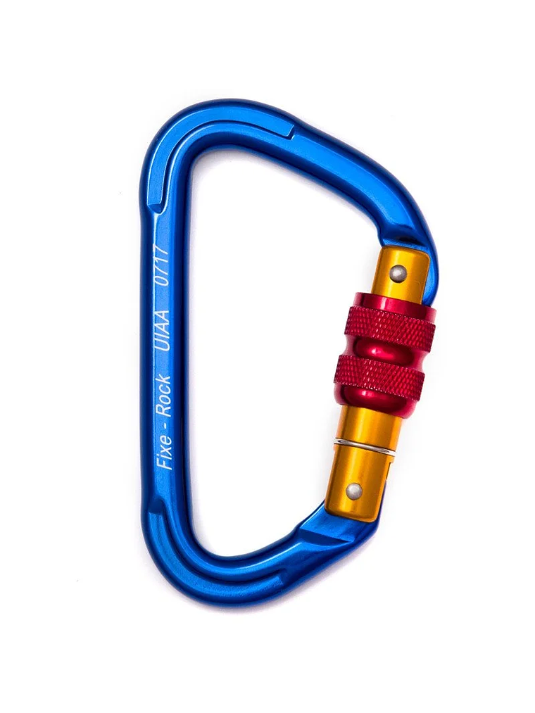 Mosquetón Aluminio Tipo D Rosca 23kN Rock-Fixe 1