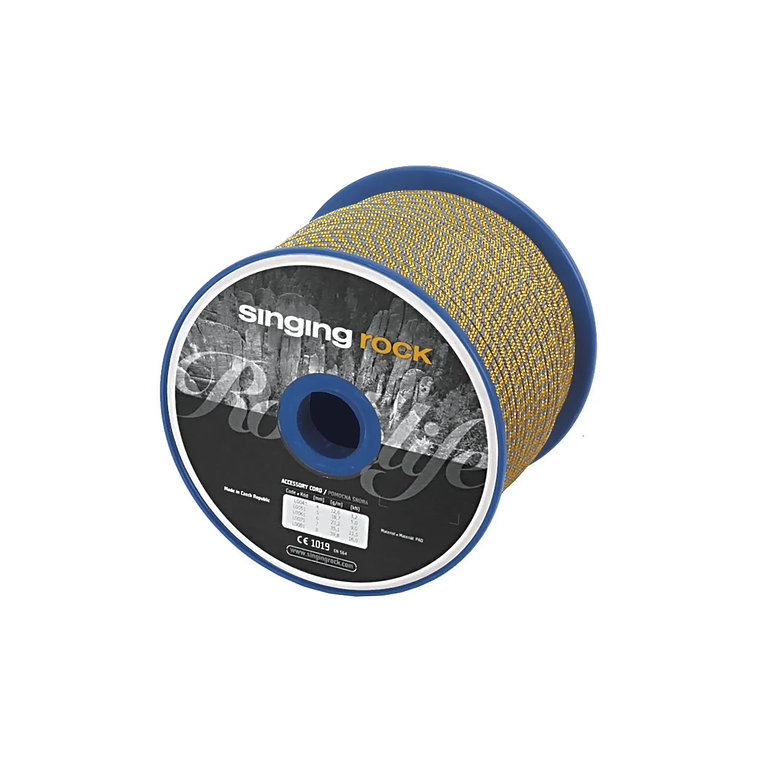 Cordín 6 mm Singing Rock Amarillo/Gris por Metro – Poliamida 9 kN 1
