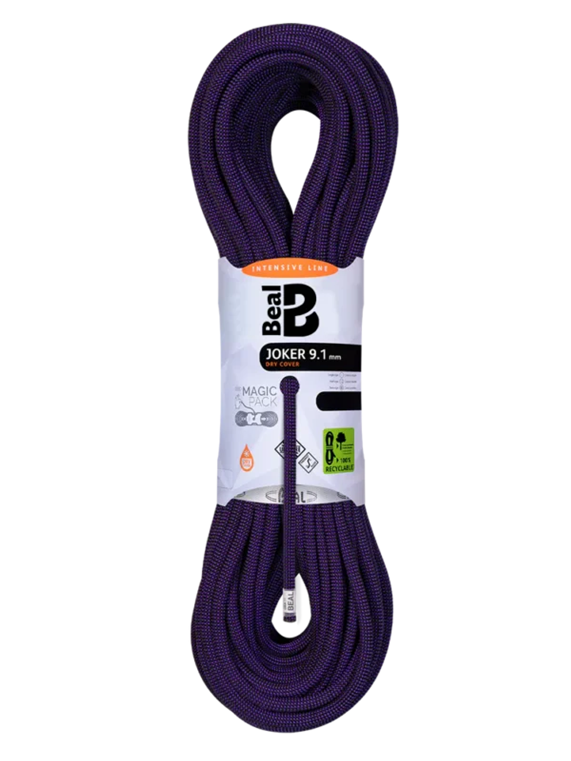 Cuerda Dinámica JOKER 9.1 mm Unicore Dry Cover x 70 mts. morado Beal 1
